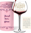 Retirement Gifts For Women 2026 Wine Glass - Retired 2026 Not My Problem Anymore - Happy Retirement Party Decorations Woman - Leaving, Farewell Goodbye Gift For Coworkers Gifts For Her (Retired 2026)