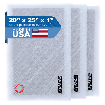 RayAir Supply 20x25 Replacement Filter Pads Compatible with Dynamic Air Cleaner 20X25 Refill (3 Pack) White, Made in USA