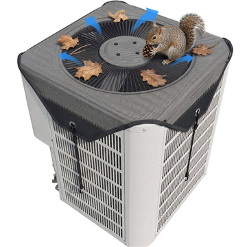 Central Air Conditioner Cover: 36 x 36 Mesh Top Cover for Outside Units, Breathable AC Condenser Debris Guard with 4 Bungee Cords, Outdoor Leaf Protection for Heat Pump