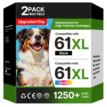 61XL Ink Cartridge Replacement for HP Ink 61 HP 61 Ink Cartridge Combo Pack Fit for HP Envy 5530 4500 OfficeJet 2620 4630 4632 4635 Deskjet 2540 3050 1510 2542 3510 3050a 1000 1010 1512 3512 Printer