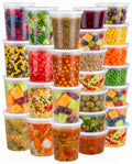 48 Sets Deli Containers with Lids – 16oz & 32oz – Leak Proof, Microwaveable, Dishwasher & Freezer Safe – Plastic Food Storage & Soup Containers