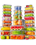 60 PCS Food Storage Containers with Lids Airtight, (30 Lids & 30 Containers) Leak proof Containers Set for Kitchen, Meal Prep, BPA-Free, PVC-Free Plastic, Microwave/Dishwasher Safe, Extra Labels & Pen