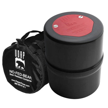 NO-FED-BEAR UDAP Bear Resistant Canister, Hiking Camping Backpacking Hunting Food Storage Container with Carrying Case, 2 Gallons,8” x 10”, BRCWC