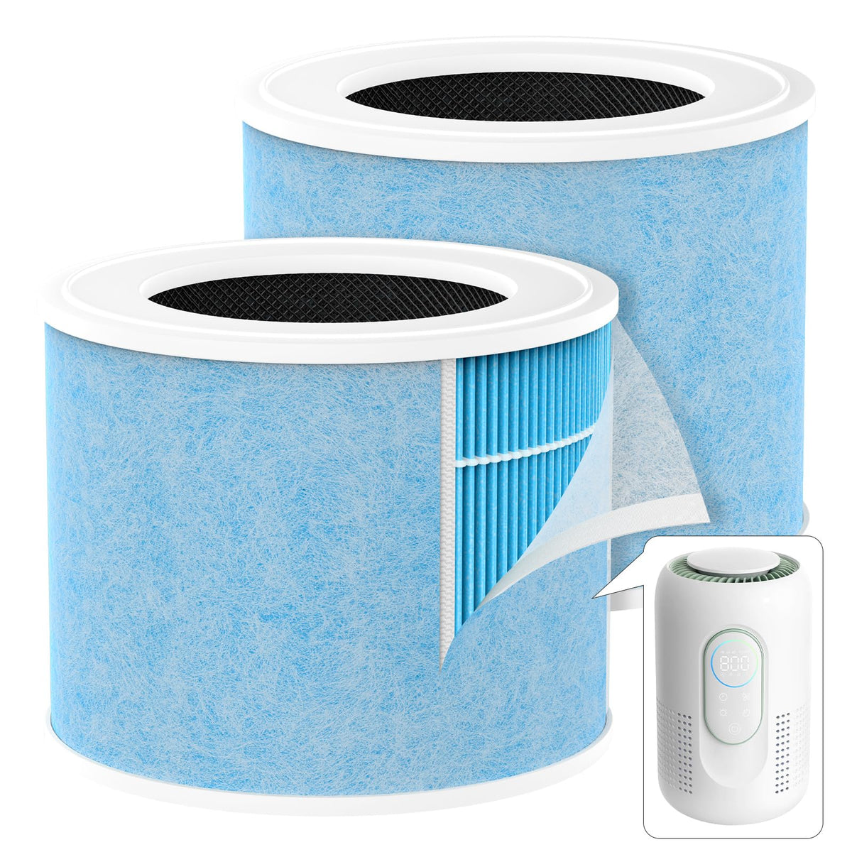 2-Pack AP01 Replacement Filter Compatible with Momcozy AP01 Nursery Air Purifier, for ASIN:B0FPQ1RYR9, 4-in-1 Air Filter