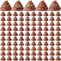 JellyArch 100 Pcs Mini Poop Figurines 5 Styles Tiny Poo Toys Brown Small Fake Poop Figures for Prank Hide Seek Goodie Bags Piñata Stuffers Party Supplies Gifts