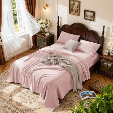 LBRO2M 100% Egyptian Cotton Sheets 16" Deep Pocket 1000TC, 4Pcs Cal King
