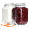 2 Pack 1.1 Gallon Square Super Wide Mouth, Airtight Glass Storage Jars, with Measurement Marks, Leak-Proof Lids for Kitchen Pantry, Canning, Dry Food (Flour, Sugar) & Drinks