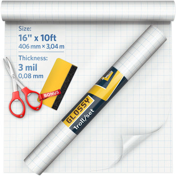 LA LLAMA Self Adhesive Clear Glossy Laminating Roll 16” x 10ft 3 MIL Multipurpose Laminating Film Roll Peel and Stick