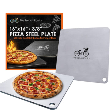 16" x 16" Pizza Steel, 3/8" Deluxe Thickness Baking Steel for Homemade Pizza and More, Multipurpose Cooking Steel for Ovens and Grills, Made in USA