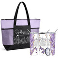 Buryeah 2 Pcs CNA Week Gifts Difference Maker Gifts for Women, Thank You Tote Bag & Tumbler for Employee Coworker Nurse(Light Purple)