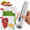 Compact Vacuum Sealer for Food (Vacuum Sealer Machine + 30 Reusable Vacuum Bags), 6X Fresh Longer, Rechargeable Portable Food Sealer for Travel/Chef/Gift