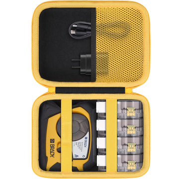 Label Printer Case Compatible with Brady M211 Portable Bluetooth Monochrome Label Printer(Black Case,Yellow Zipper)