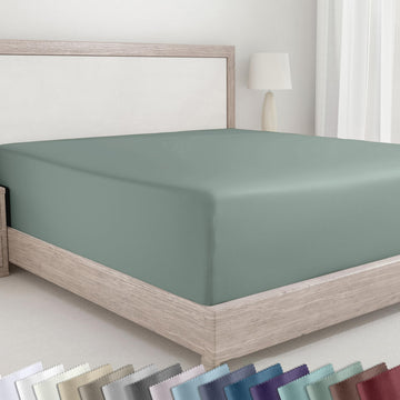 California Design Den 100% Cotton Sateen Deep Pocket King Fitted Sheets