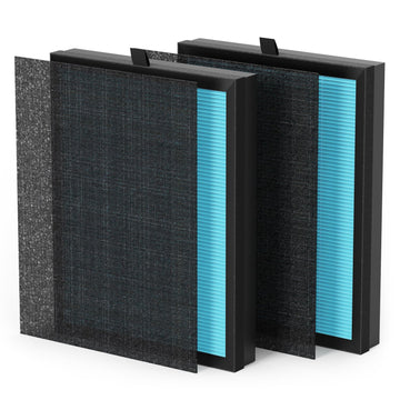 VOOPNU DH-JHD08 Air Filter Replacement 4-in-1 True H13 Filter for Harmful Particulate, Dust, Hair, Dander, Odor - Standard Version (Blue), 2 Pack