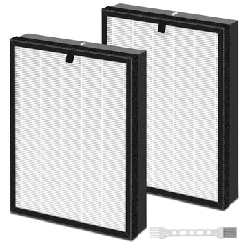Katerelis 2 Pack 400 Replacement Filter Compatible with Puro 400 Air Filter, 3-in-1 Grade True HP-14 Air Filter with Activated Carbon Filter, Filters up to 99.97% of common household pollutants