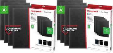 Honeywell HRF-A300 Pre-Filters for Air Purifiers, Activated Carbon Reduces Household Odors and VOCs, Compatible with Select Honeywell HEPA Air Purifiers, 4 Count (Pack of 2)