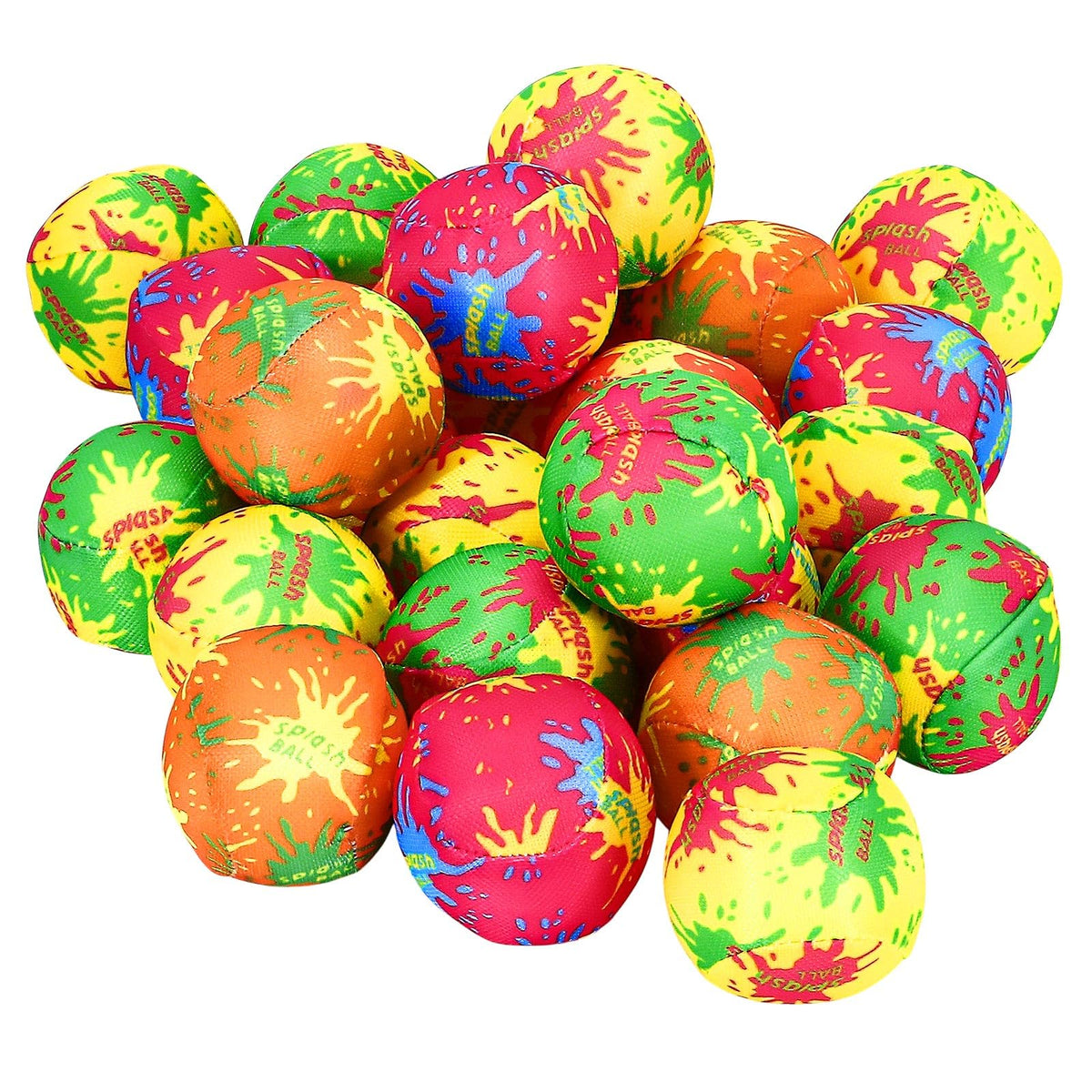HFATMOS 24 Pcs Water Splash Balls Float Mini Water Bomb Absorbent Ball Bulk for Beach Pool Party Favors Outdoor Game Activities