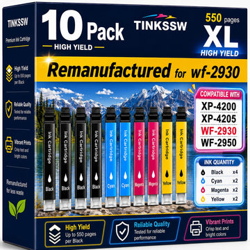 Remanufactured for Epson 232XL Ink Cartridges Combo Pack (10Pack) Latest Upgrade for 232 XL for Epson XP-4200 XP-4205 Workforce WF-2930 WF-2950 Printer 4 Black 2 Cyan 2 Magenta 2 Yellow