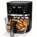 FineMade 12-in-1 Glass Air Fryer Non Toxic,4.5 Quart, Dishwasher-Safe Air fryer Glass Basket, Freidora De Aire De Vidrio, Temperature & Time Programable, PFOA & PFAS Free, Graphite