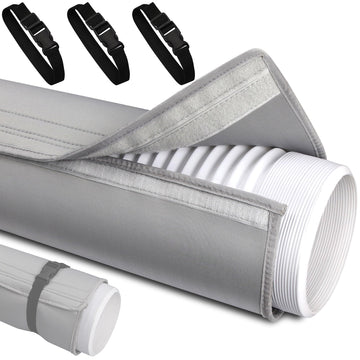 Portable AC Hose Insulation Sleeve, Insulated Hose Cover Wrap for Portable Air Conditioner Exhaust Hose 5-5.9 Inch Diameter, AC Hose Insulator with 3 Adjustable Straps, Heat Reduction Energy Saving