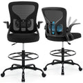 Hayelf Drafting Chair for Standing Desk, Tall Office Chair with 22"-30" Seat Height &7" Lift Footrest Ring, Ergonomic Executive Mesh Computer