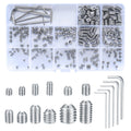240 Pcs Set Screws Assortment Kit (M3, M4, M5, M6, M8) with Allen Keys–Durable Metric Cup Point 304 Stainless Steel for Bathroom Fixtures, Light Fixture Screws,Door Knobs, Faucets, Plumbing, and More