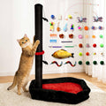 Gothic Cat Scratching Post with 40 Pcs Interactive Cat Toys, 34" Tall Cat Scratching Posts for Indoor Cats Adults, Cute Cat Scratch Post with Spider Toys