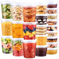 60 Sets Deli Containers with Lids, 32/16/8 oz X 20 Set Each, Leak-Proof & BPA Free Airtight Stackable Takeout Plastic Food Storage Containers, Freezer/Microwave/Dishwasher Safe