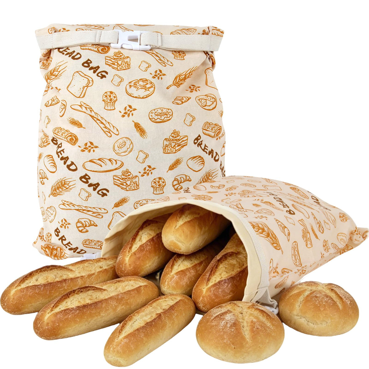 Beeswax Bread Bags for Sourdough & Homemade Bread?Reusable Cotton Storage Bags?Extra Large Airtight Food Keeper to Keep Fresh