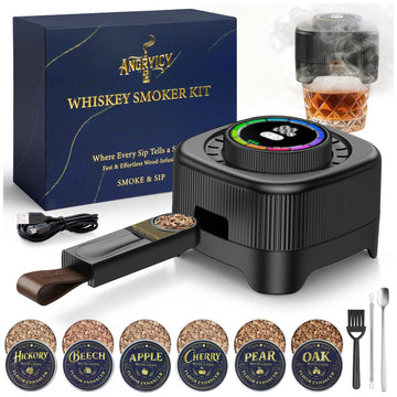 Electric Whiskey Smoker Kit Gift - 0-60s Adjustable Timer, No Butane Needed
