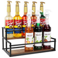 Coffee Syrup Rack Organizer, 2-Tier 10-Bottle Syrup Holder Stand for Coffee Bar & Liquor Display Shelf, Countertop Stand for Coffee Syrups, Wine, Spice, Soda Bar