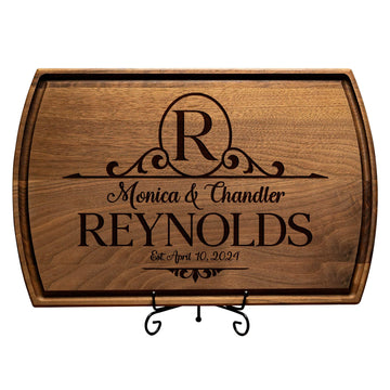 Personalized Cutting Board – Monogrammed Wood Charcuterie Board – Custom Valentine’s Day Gift for Couples, Wedding, Engagement, Anniversary & Housewarming