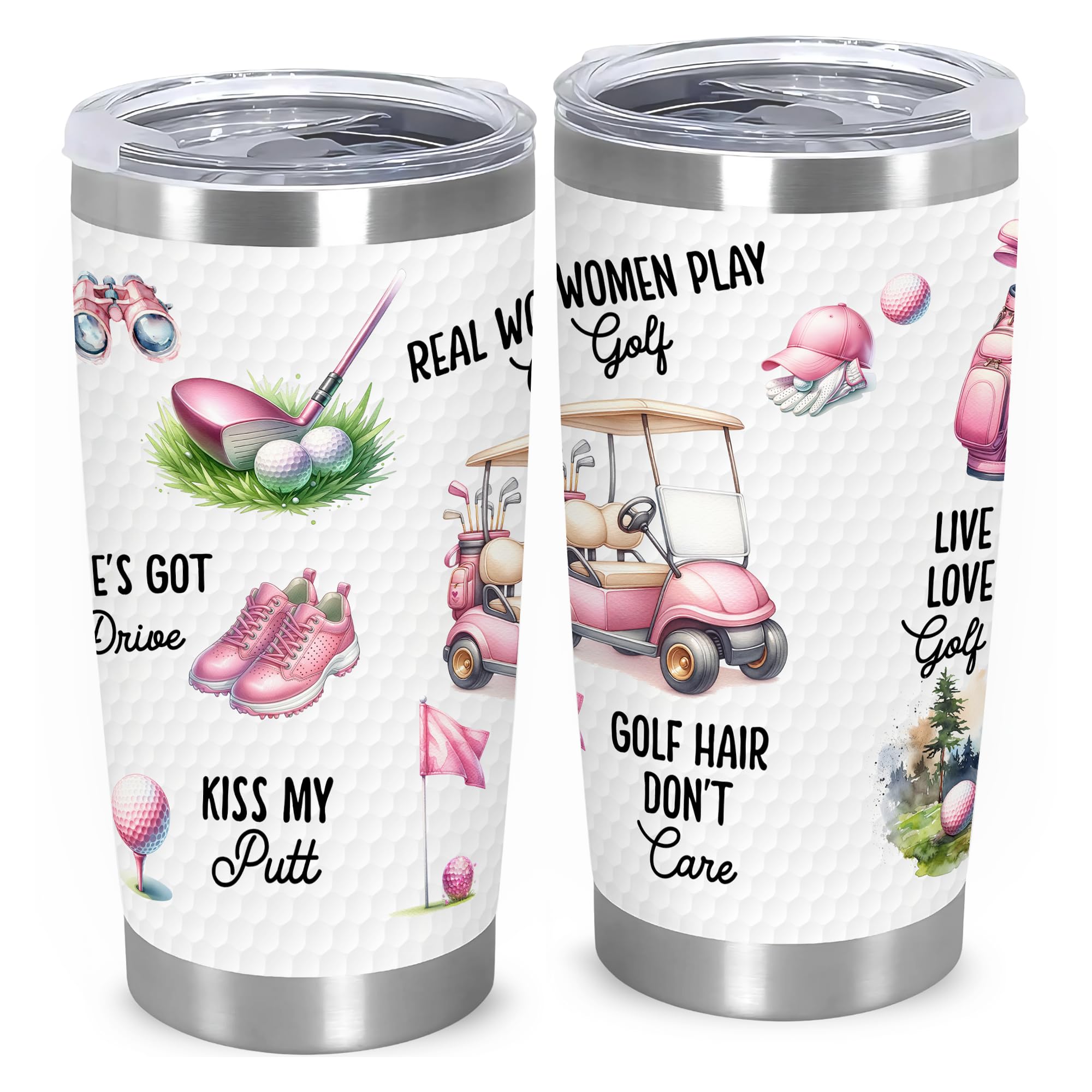 Golf Gifts for Women Golfers, Funny Pink Golf Tumbler for Female Golfer, Unique Golfing Gifts For Women - Golfing Travel Mug, Christmas, Ladies Golfer Mothers Day for Mom, Girlfriend