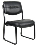 Boss Office Products B9539 Leather Sled Base Side Chair in Black, 250, unspecified