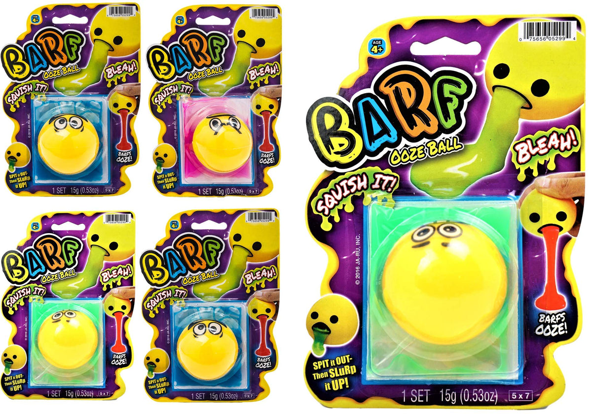 JA-RU Barf Ooze Ball (4 Pack) Slime Balls – Squishy Stress Ball with Slime Inside, Slime Sucker Squeeze Toy, Funny Gag Gifts for Kids, Party Favors & Classroom Prizes. 5299-4A