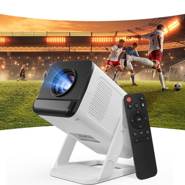 Mini Projector for Bedroom & Outdoor, Smart Phone Control App, Android 14 Portable Proyector, 1080P with 4K Support, WiFi 6 Bluetooth 5.4, 210°, Auto Keystone, 40-100" Short Throw Movie Projector