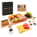 Charcuterie Board Set - Bamboo Cheese Board & Serving Tray with Stainless Steel Knives and Bowls, Housewarming Gifts New Home, Gift for Wedding Couple, Bridal Shower (NLB, 02)
