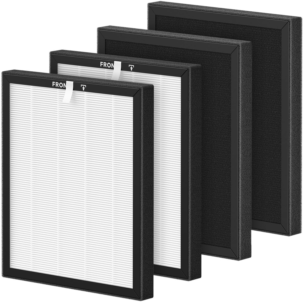 ZX001 Replacement Filters Compatible with ZX001 Air Purifi-er, 3-IN-1 HEPA Air Filter and Activated Carbon Filter for Dust Pollen Pet Hair & Odors Smoke, 4 Pack