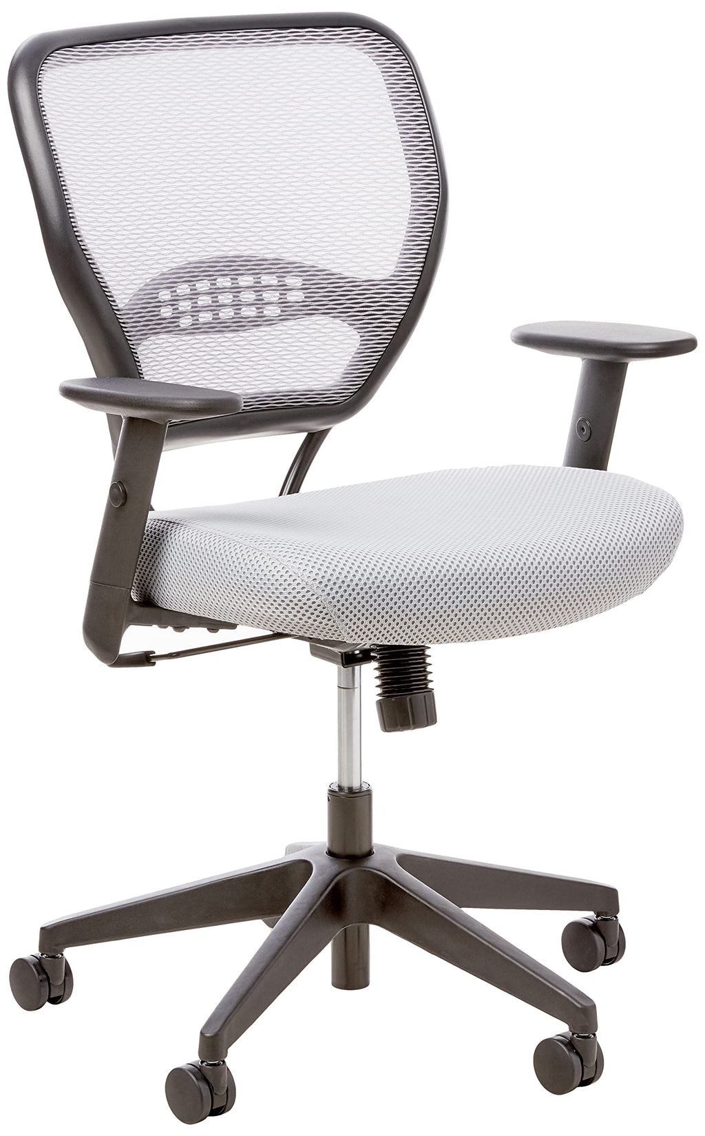 Space Seating 55-m22n17 Airgrid Back and Padded Mesh Seat, 2-to-1 Synchro Tilt Control, Adjustable Arms, Nylon Base Managers Chair, Shadow,