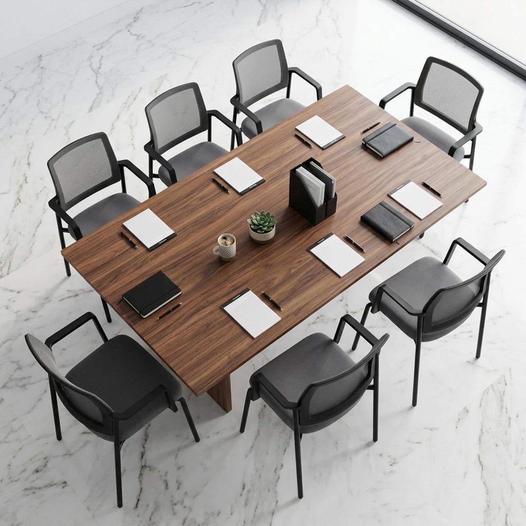 Simple Deluxe Guest Waiting Room Office Arm Chairs, Mesh Back & Ergonomic Support, Stacking Padded Fabric Seat, No Wheel for Reception Meeting