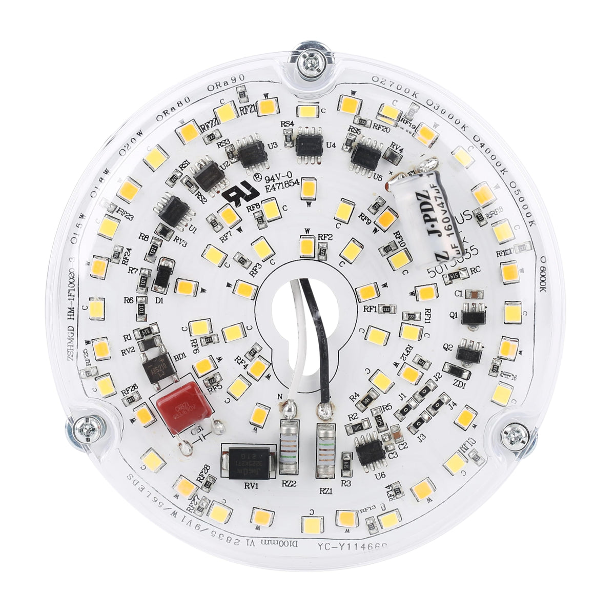 4“ 18W Color Changeable Ceiling Fan LED Light Replacement, 3000K/4000K/5000K Selectable Ceiling Fan LED Light Kit, Dimmable LED Retrofit Kit for Flush Mount Ceiling Lights