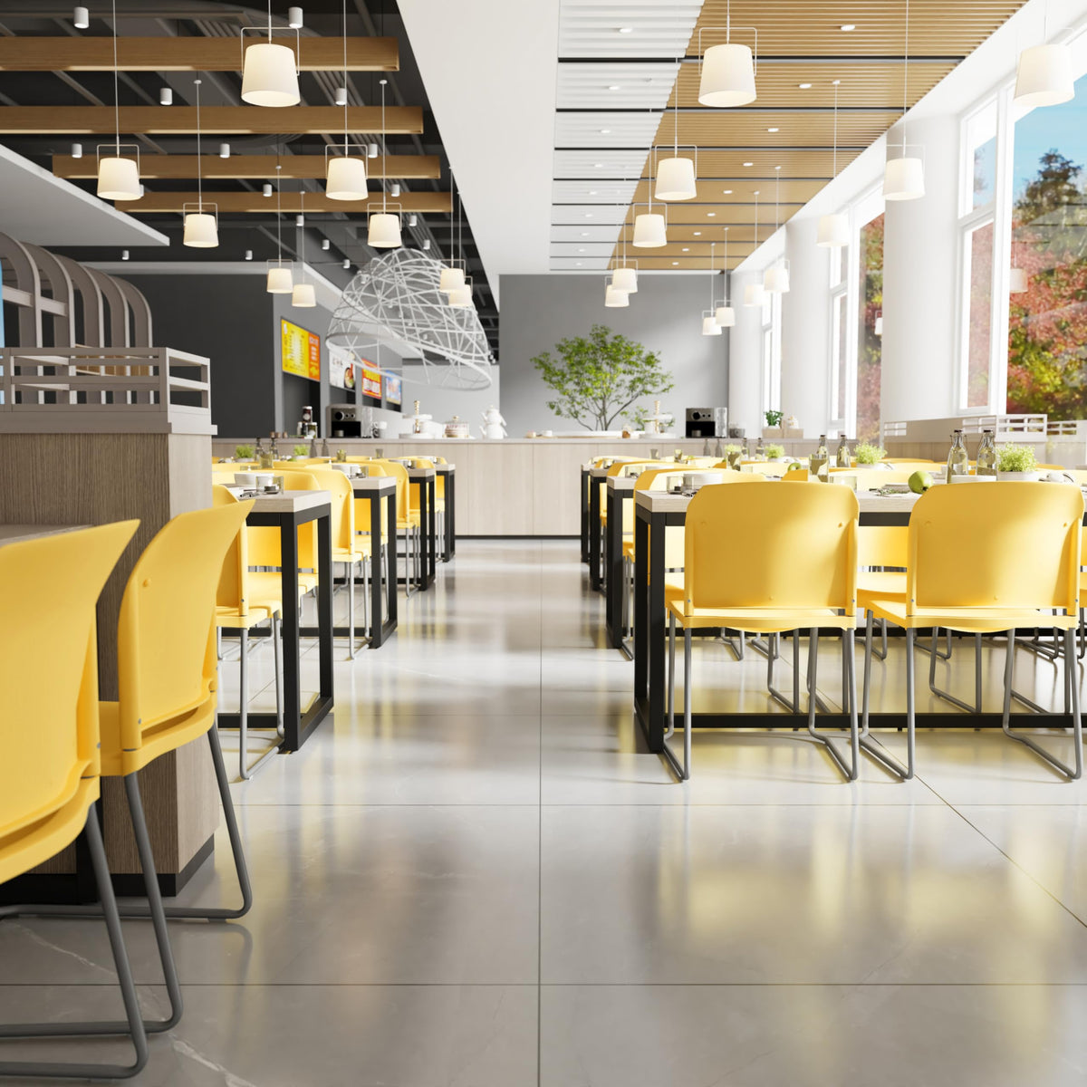 Flash Furniture Hercules Stack Chair, Yellow, Set of 1