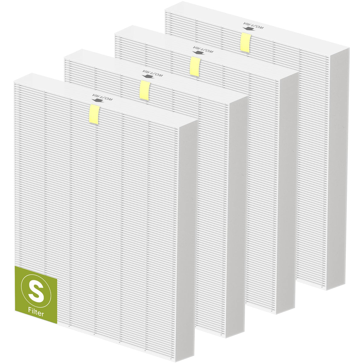 4 Pack C545 Replacement Filter S for Winix C545 Air Purifier, High Efficiency Winix Filter S Only, Part number 1712-0096-00 and 2522-0058-00, For Home Office Livingroom Bedroom Kitchen Wildfire Smoke