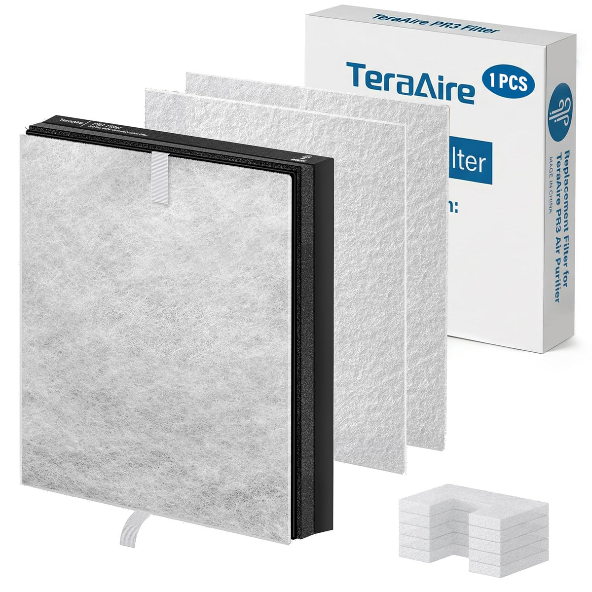 1 Pcs Replacement Filter for TeraAire Air Purifier, 4-in-1 Grade HEPA Filters Compatible with TeraAire Air Purifier PR3 (1 PACK)