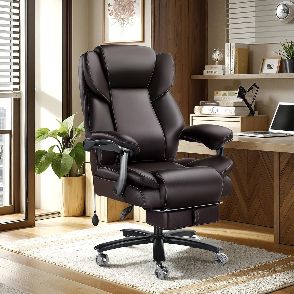 Wailor Big and Tall Office Chair for Heavy People,heavy Duty Comfy Executive Office Desk Chair with Adjustable Lumbar Support,high Back