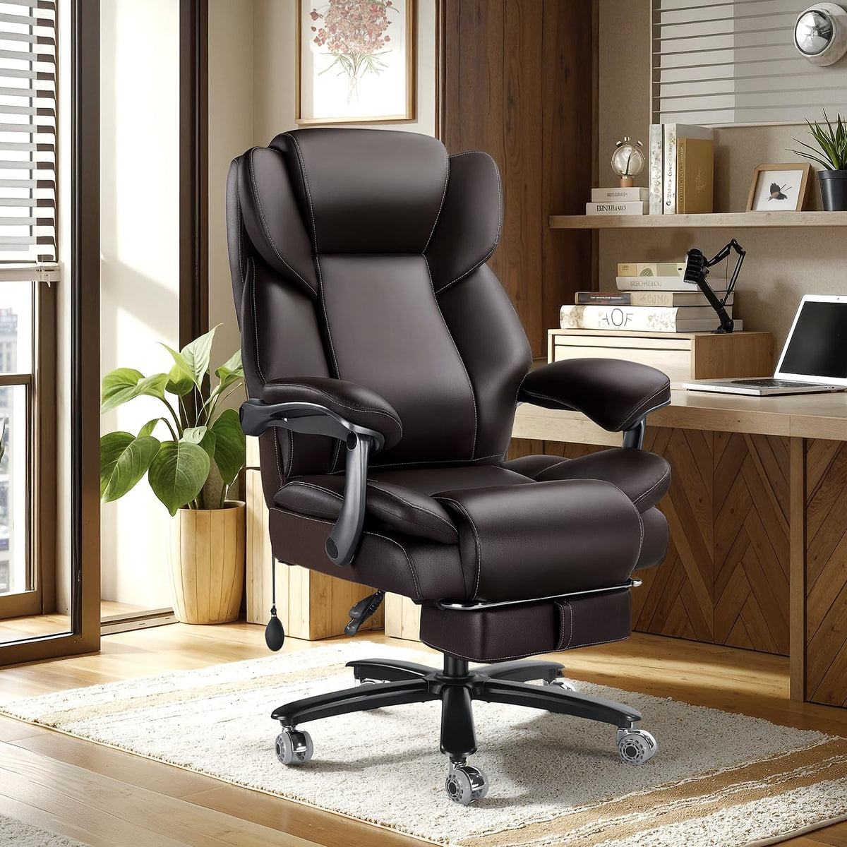 Wailor Big and Tall Office Chair for Heavy People,heavy Duty Comfy Executive Office Desk Chair with Adjustable Lumbar Support,high Back