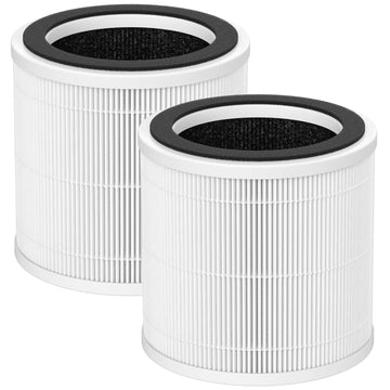 2 Pack PX500 Replacement Filter Compatible with Purivortex PX500 Air Purifier, 3-in-1 HEPA Air Purifier Filter, White