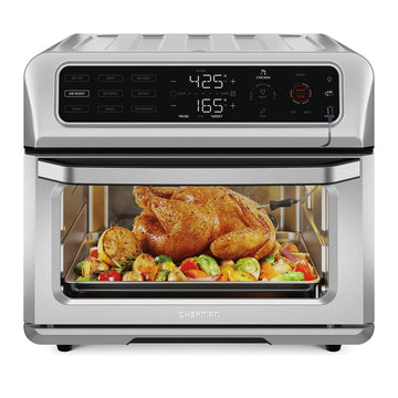 Chefman Air Fryer Toaster Oven Combo with Probe Thermometer, 12-In-1 Stainless Steel Convection Countertop, 10 Inch Pizza, 4 Slices of Toast, Cooking, Baking, Toasting, Roaster Oven Airfryer 20QT (Renewed)