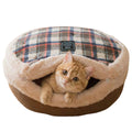 Cat Bed Cave – Enclosed Hideaway with Detachable Lid & Mat, Covered Round House for Indoor Kitten & Kitty (Yellow)