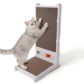 No Assembly L-Shaped Cat Scratcher with Ball Track Toy, Foldable Cat Scratch Pad with 4 Shapes, Reversible & Replaceable Cardboard Scratching Board for Indoor Cats